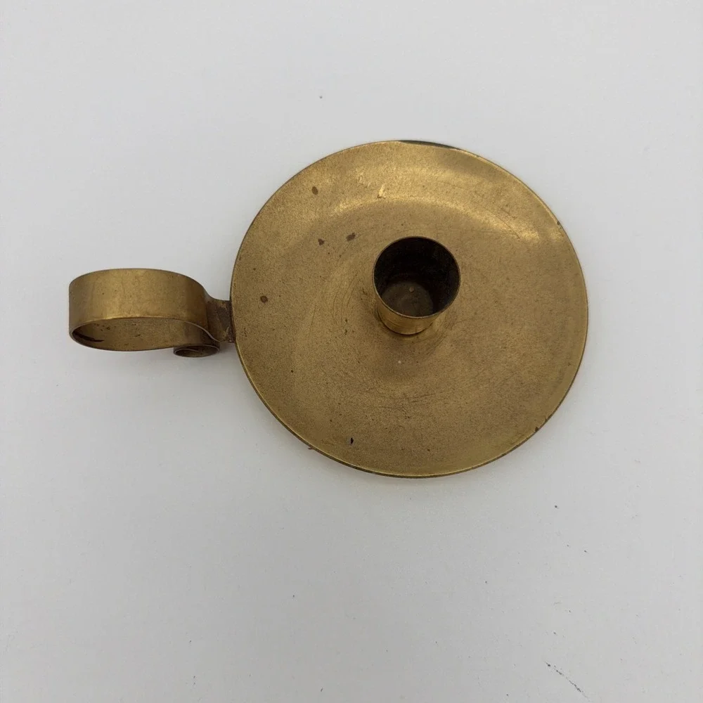 vintage solid brass chamberstick candle holder Hallmark